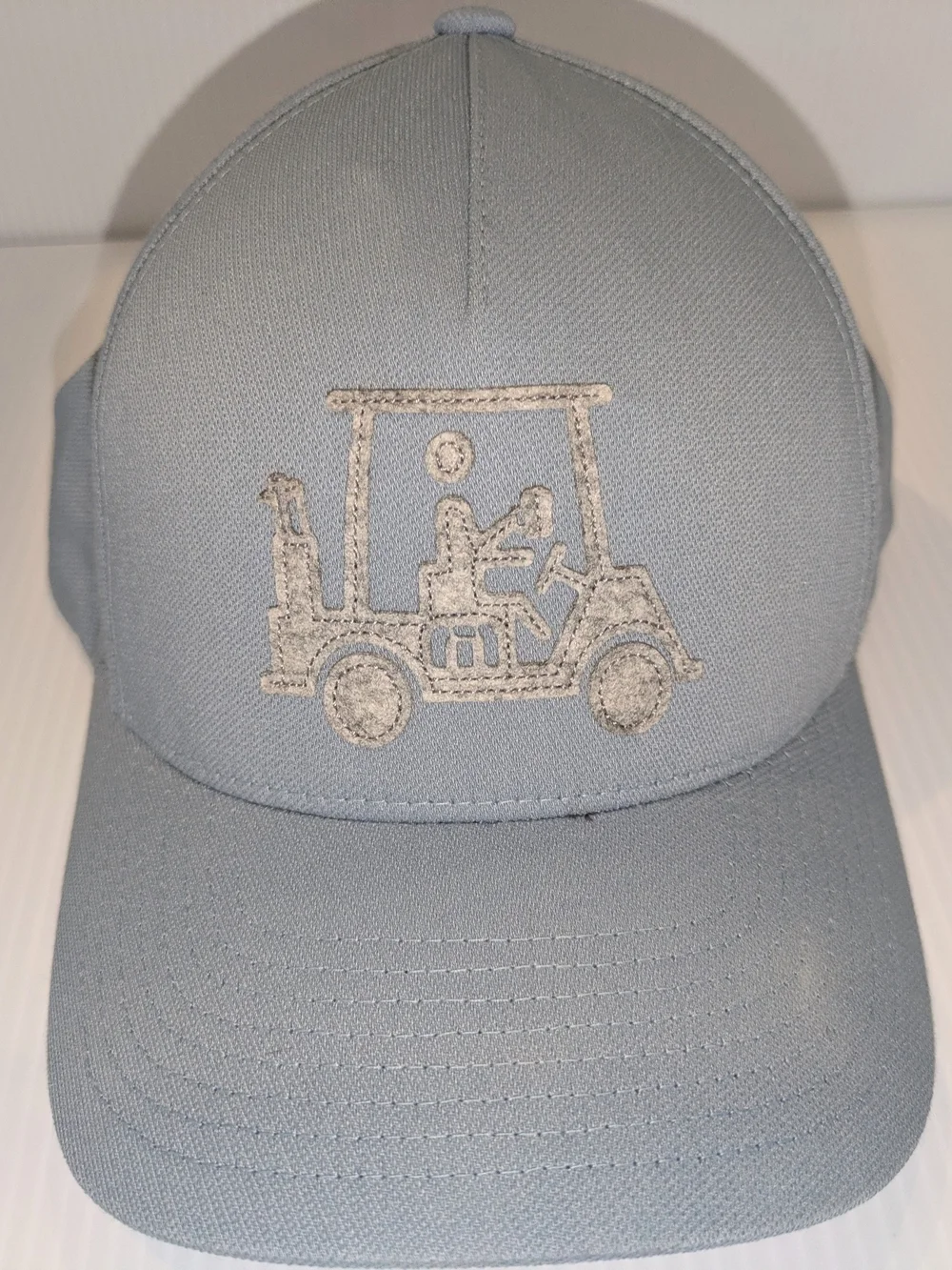TravisMathew Golf Cart Embroidered Gray Flexfit 110 Tech Snapback Hat Adjustable